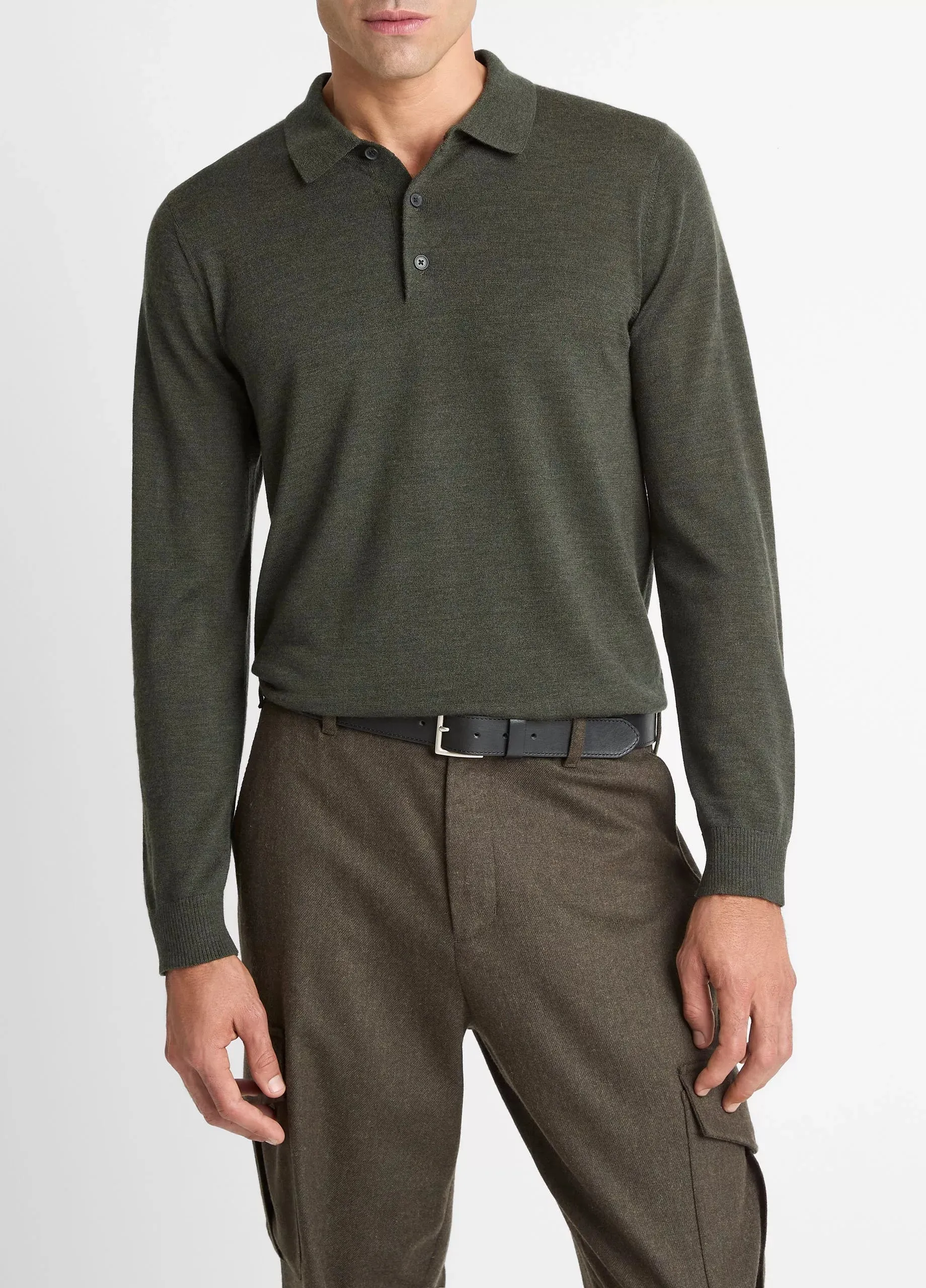 Long Sleeve Merino Polo AdjustableWaist