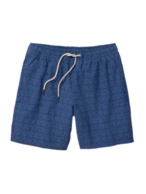 Bayberry Trunk - Navy Shibori Simple Cut Beach Ready Shorts