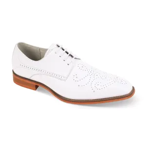 Supportive Core Active People Classic Base Knightly Knot Collection: Premium White Leather Lace Dress Shoes