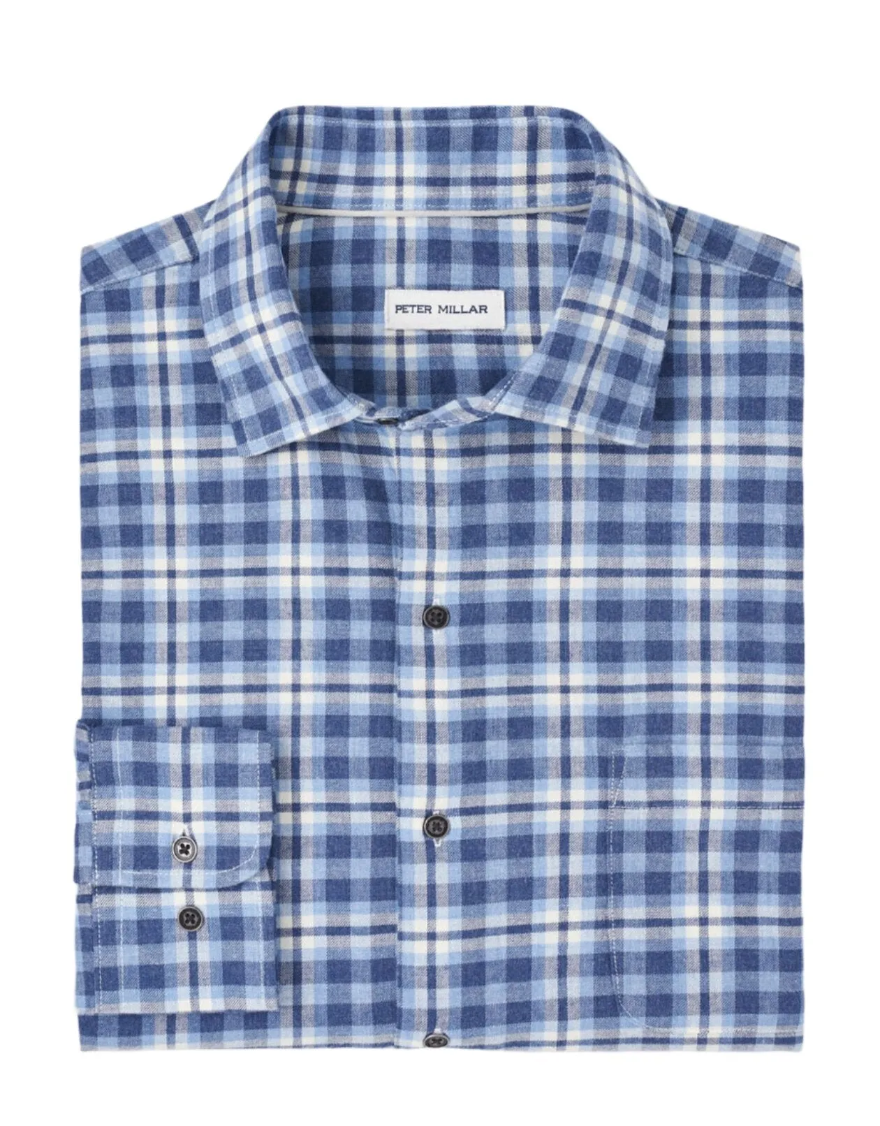 Gander Cotton Sport Shirt - Ocean Blue Cozy Layer