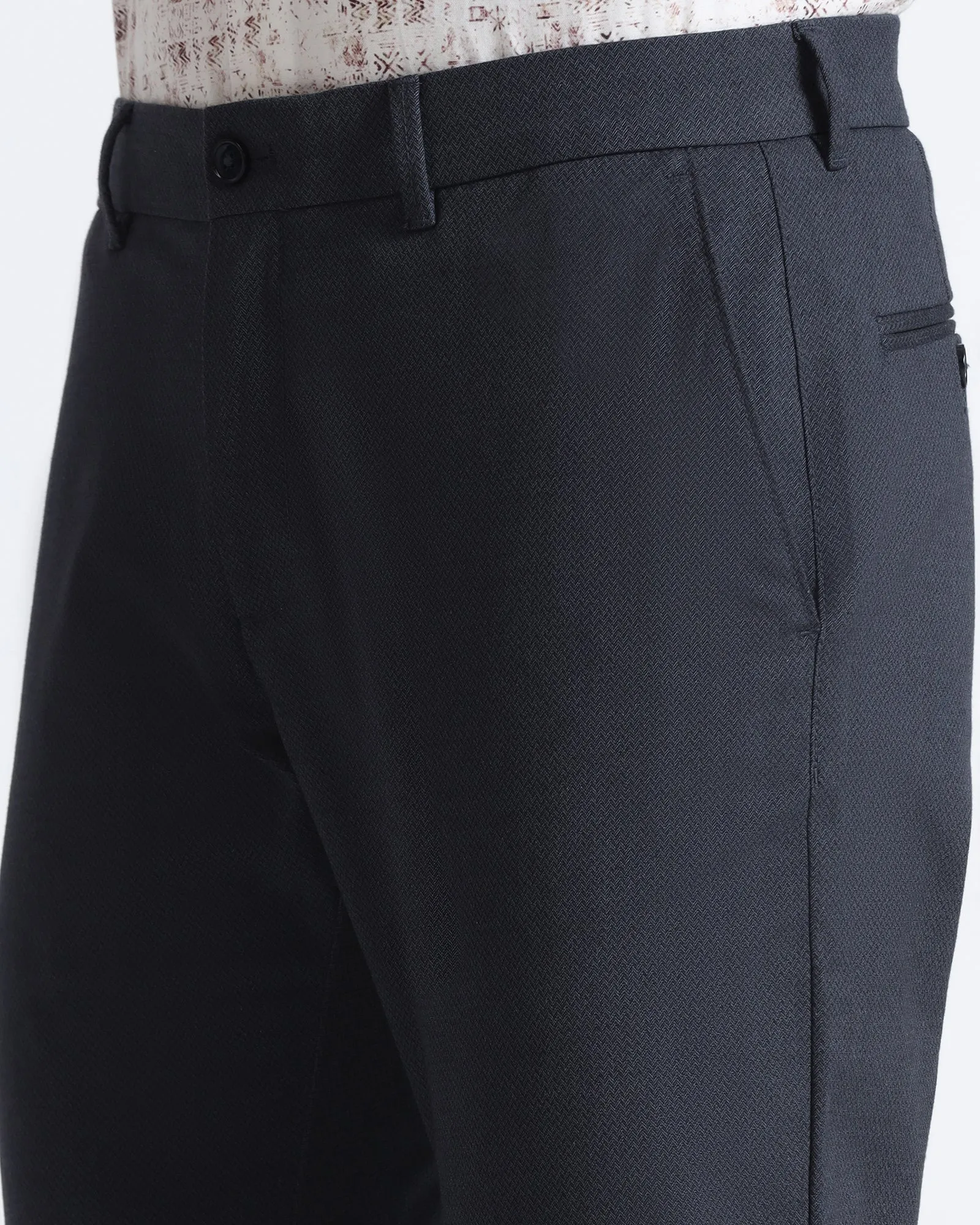 Flexible Knee Articulation Blue Textured Khakis - Harry