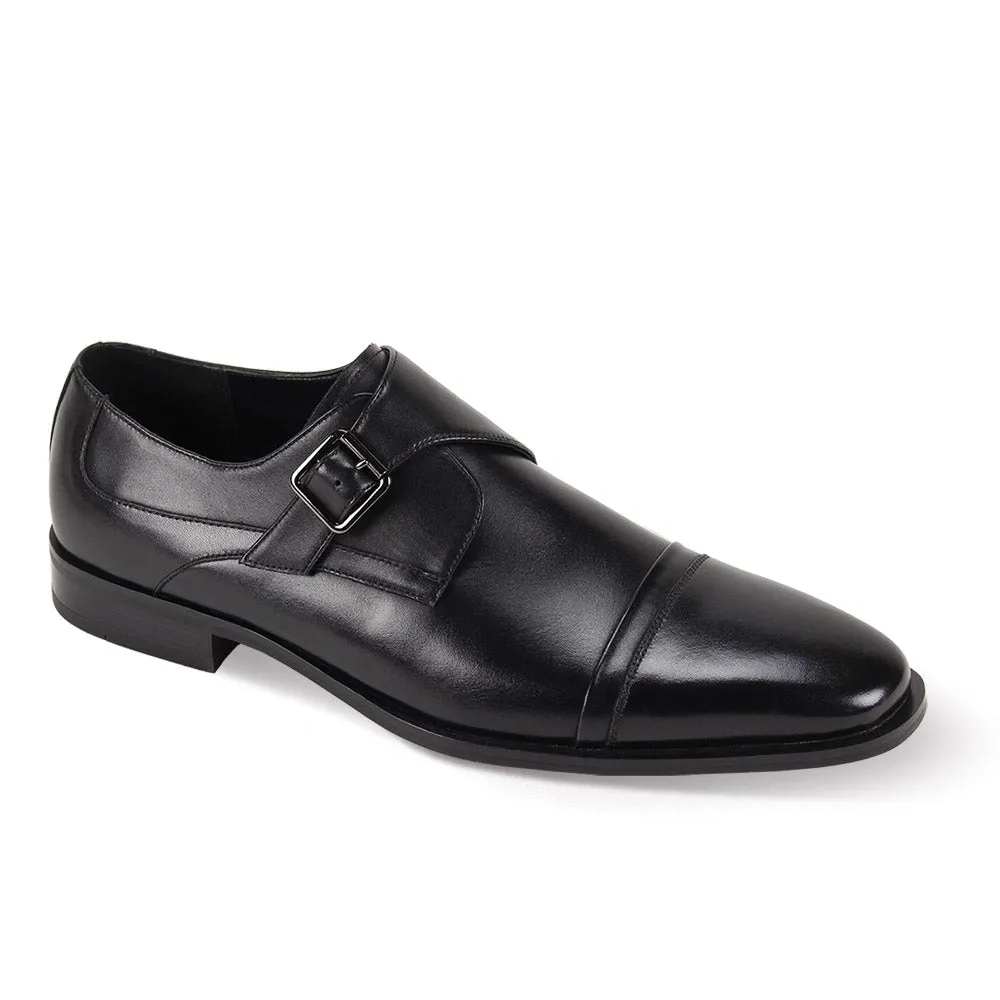 Work Base Play Mode Regal Stride Black Cap Toe Monk Strap Shoes ?C Genuine Leather