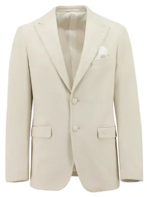 Recycled Polyester Blend Turin Ivory Sports Jacket