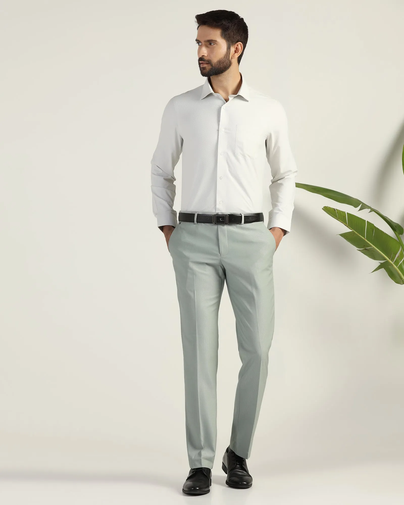 Cozy Design Hidden Pocket System Slim Comfort B-95 Formal Mint Textured Trouser - Amor