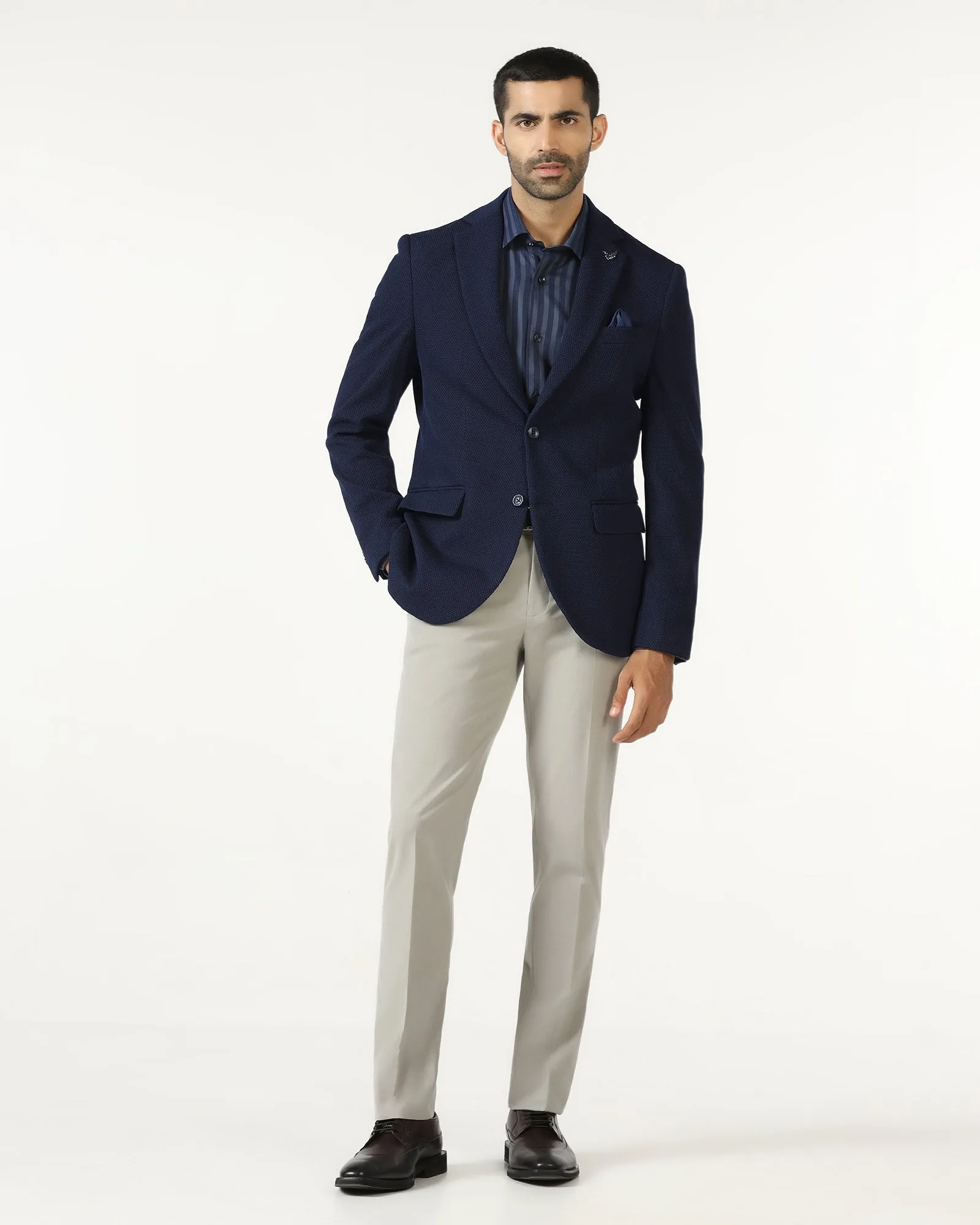Navy Textured Blazer - Campari Relaxed City Style
