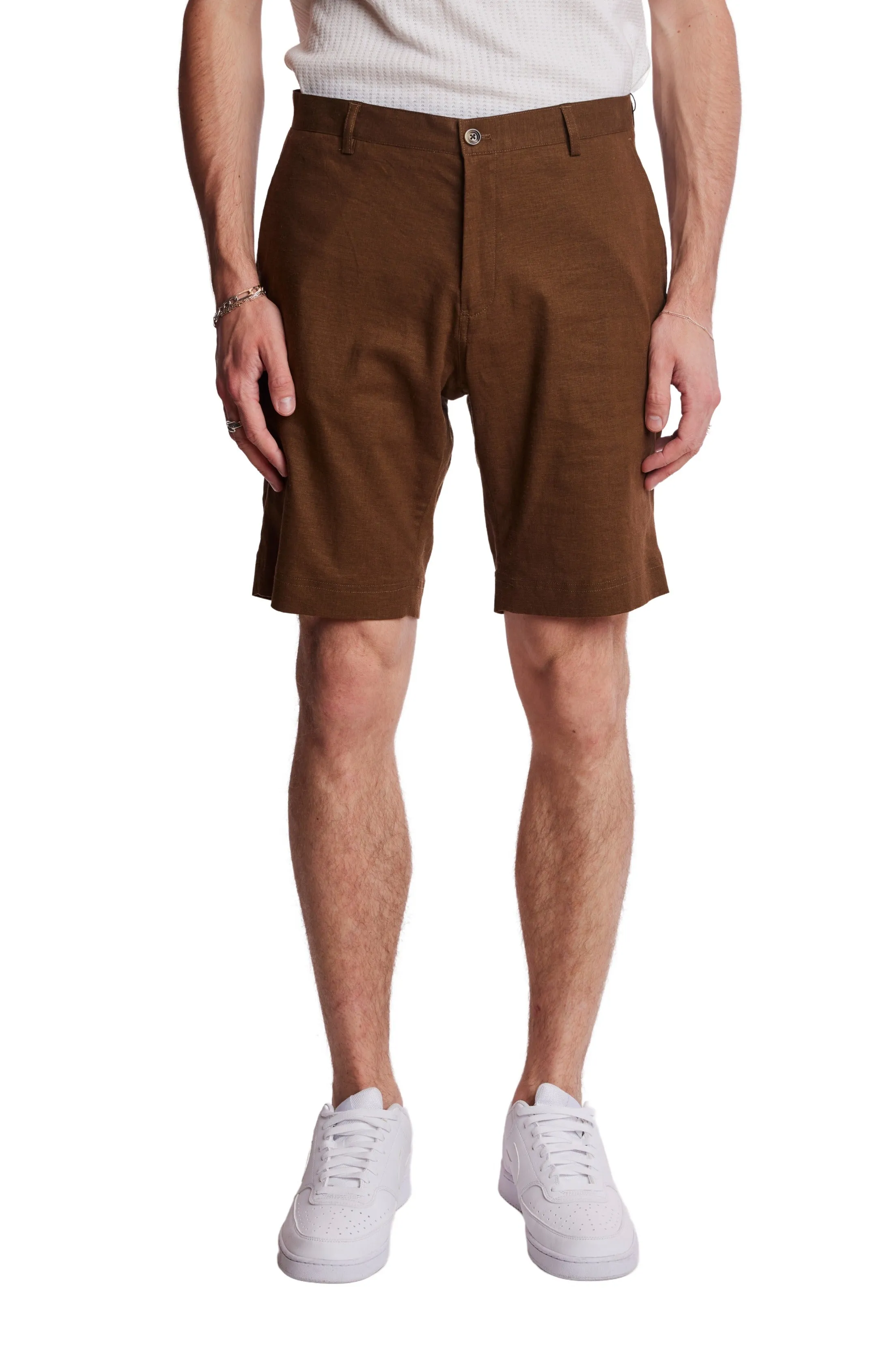NonSlipGrip Biodegradable Material Option Felix Shorts - slim - Brown Linen