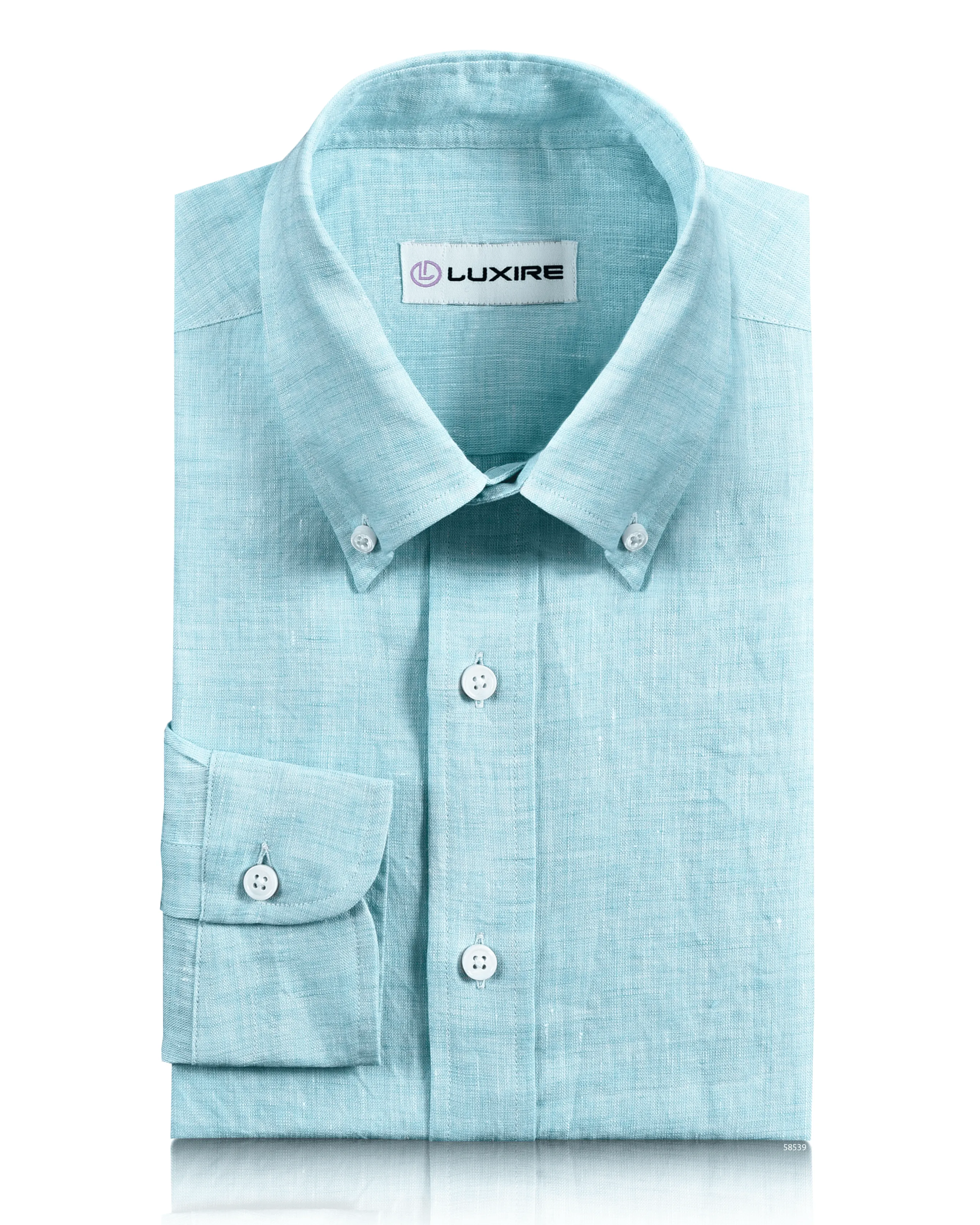 Evening Glow Sea Green Linen Shirt