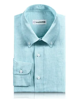 Evening Glow Sea Green Linen Shirt