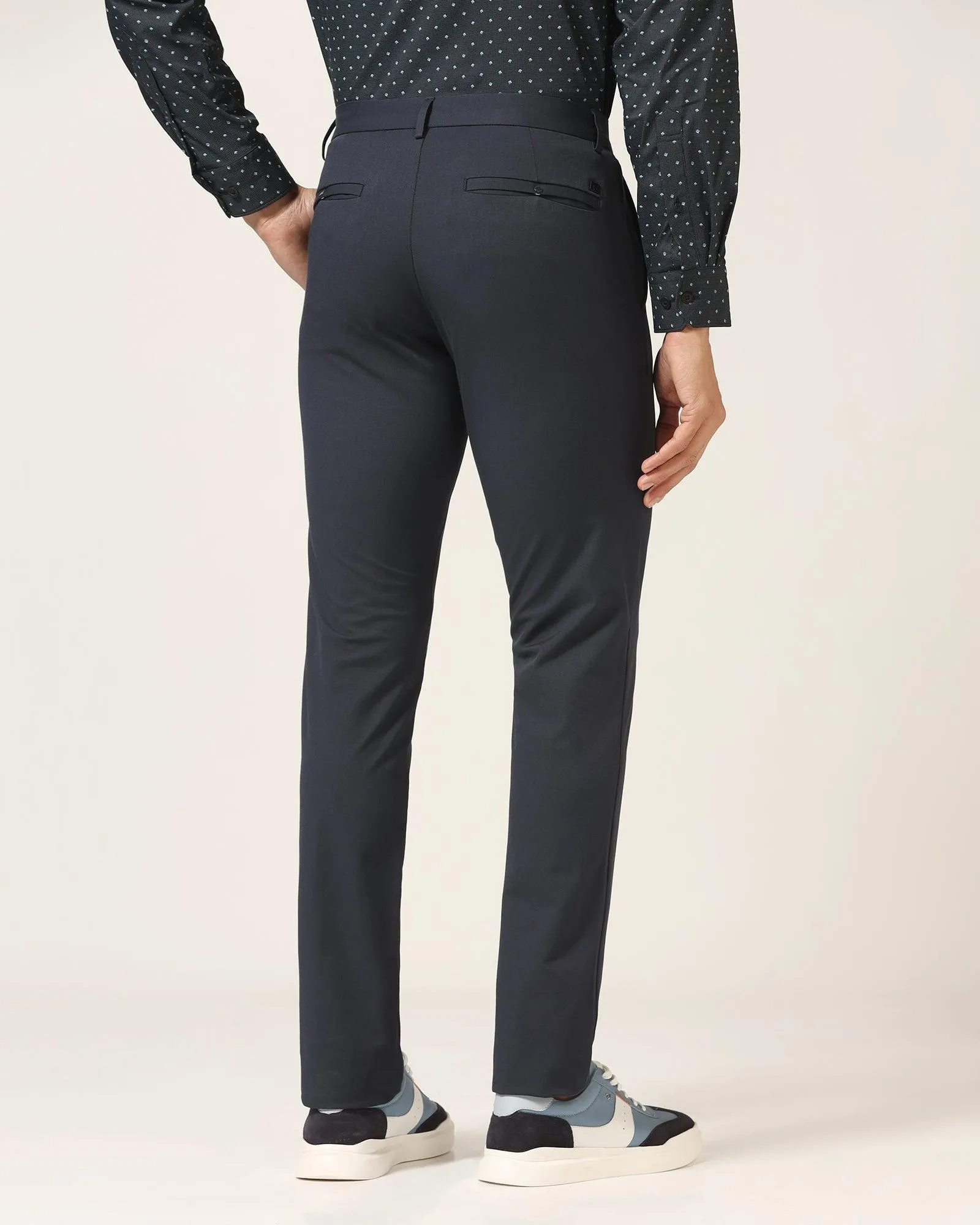 Functional Comfort TechPro Slim Fit B-91 Casual Navy Solid Khakis - Borros