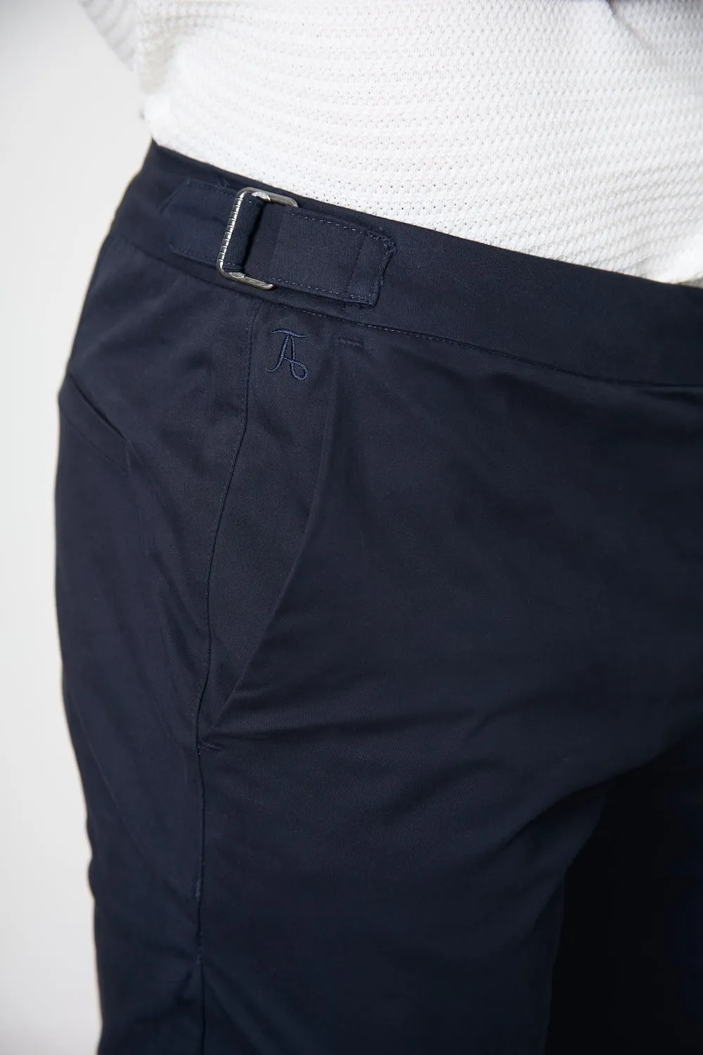 Anti Odor Technology Smart Chino Side Adjuster Pants in Navy