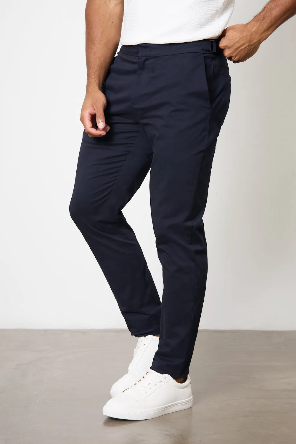Minimalist Fit Smart Chino Side Adjuster Pants in Navy