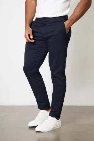 Smooth zipper closure Soft Interior Smart Chino Side Adjuster Pants in Navy