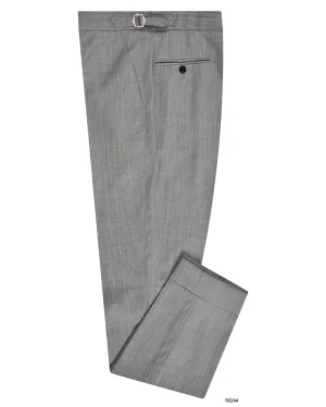 Eco Friendly Dye Recycled Polyester Blend Washable Wool Light Grey Dress Pant