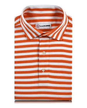 LowMaintenance Fabric Minimalist Wear Orange white stripes T-shirt