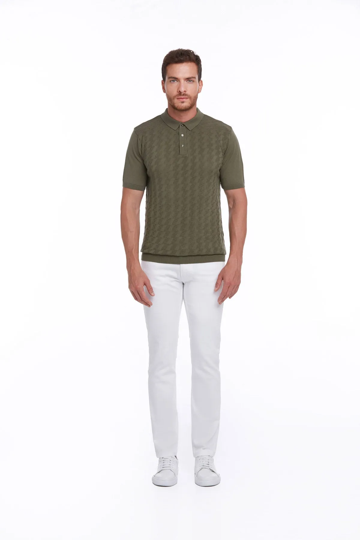 Breathable Shirt Regular Fit Light Khaki Cotton Blend Polo T-Shirt