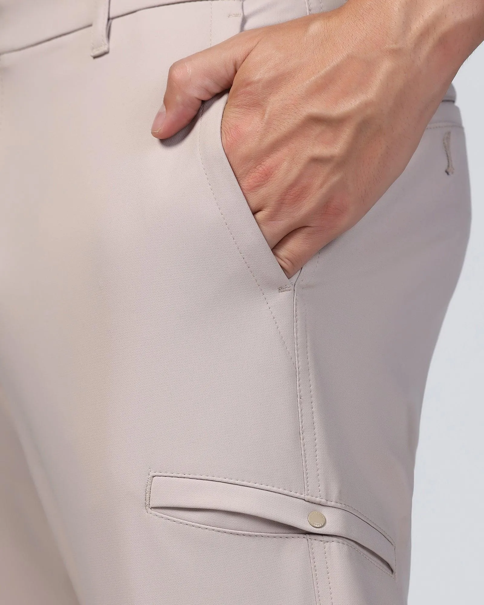 Quick Fit Wear TechPro Casual Beige Solid Khakis - Togg