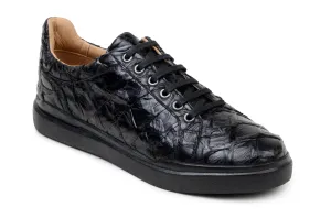 Belvedere Kingstone Exotic Genuine Pirarucu Leather Sneakers in Black Hold Step