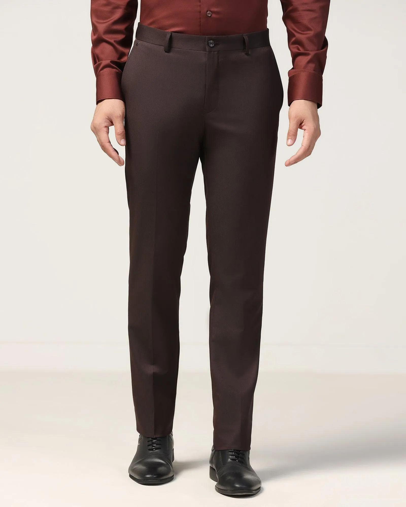 Durable Seams Relaxed Comfort Fit Slim Fit B-91 Formal Wine Textured Trouser - Gladiator