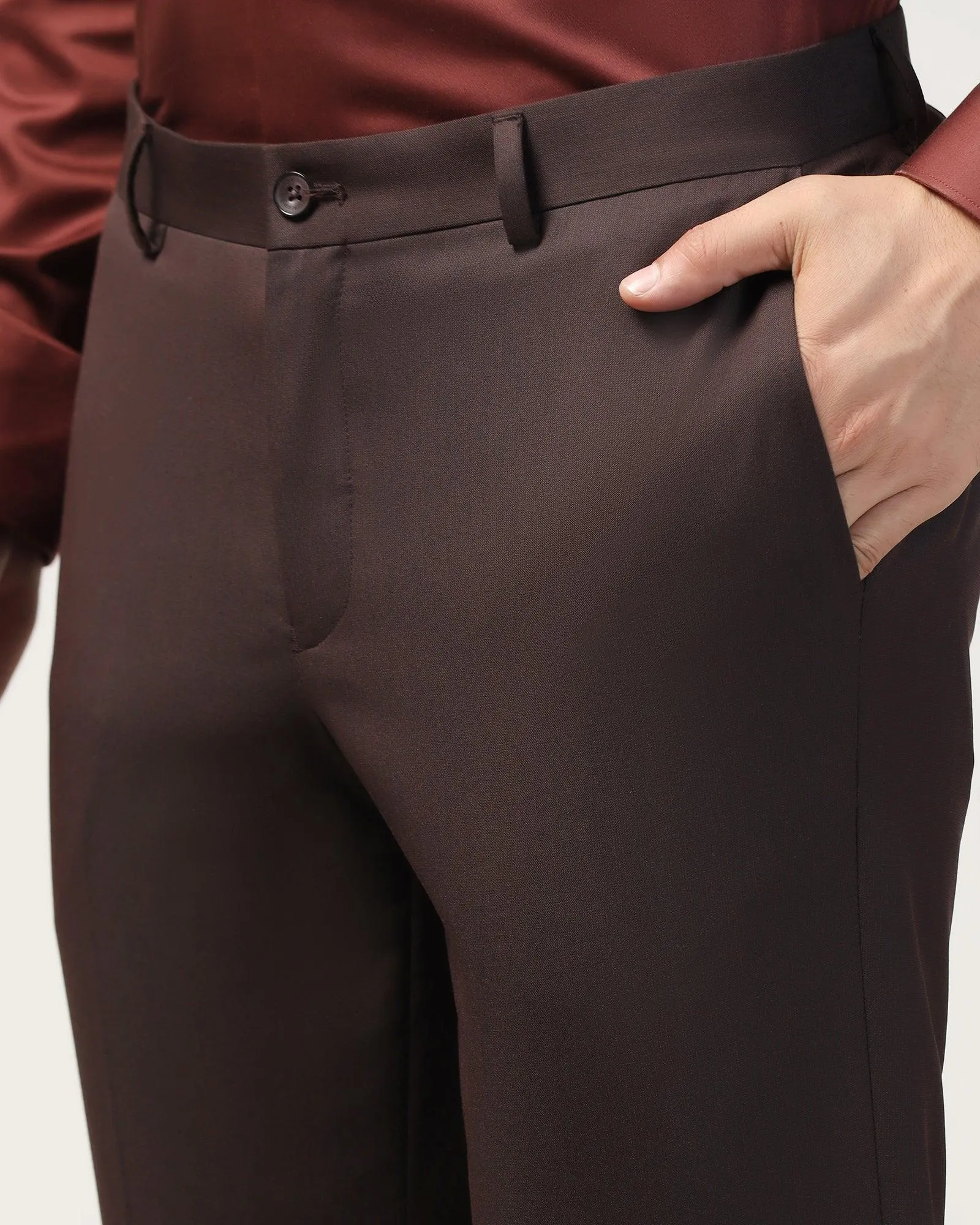 Fit Flex Slim Fit B-91 Formal Wine Textured Trouser - Gladiator