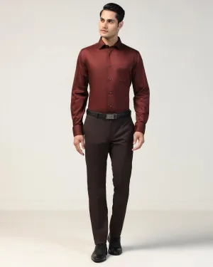 Slim Fit B-91 Formal Wine Textured Trouser - Gladiator Comfy All-Day