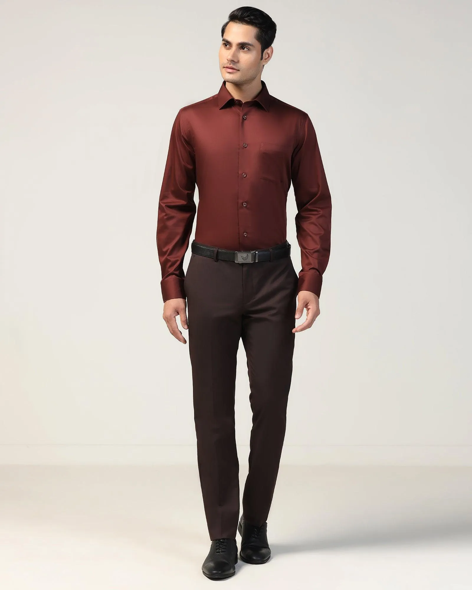 Slim Fit B-91 Formal Wine Textured Trouser - Gladiator Comfy All-Day