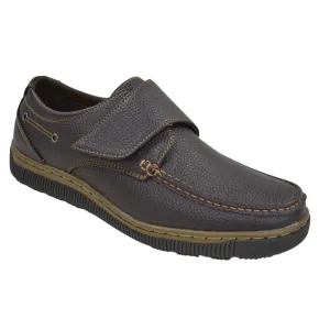 Lustrage Collection: Men's Brown Easy Fasten Slip On Casual Shoes - Medium and Wide Trendy Comfort Durable Build