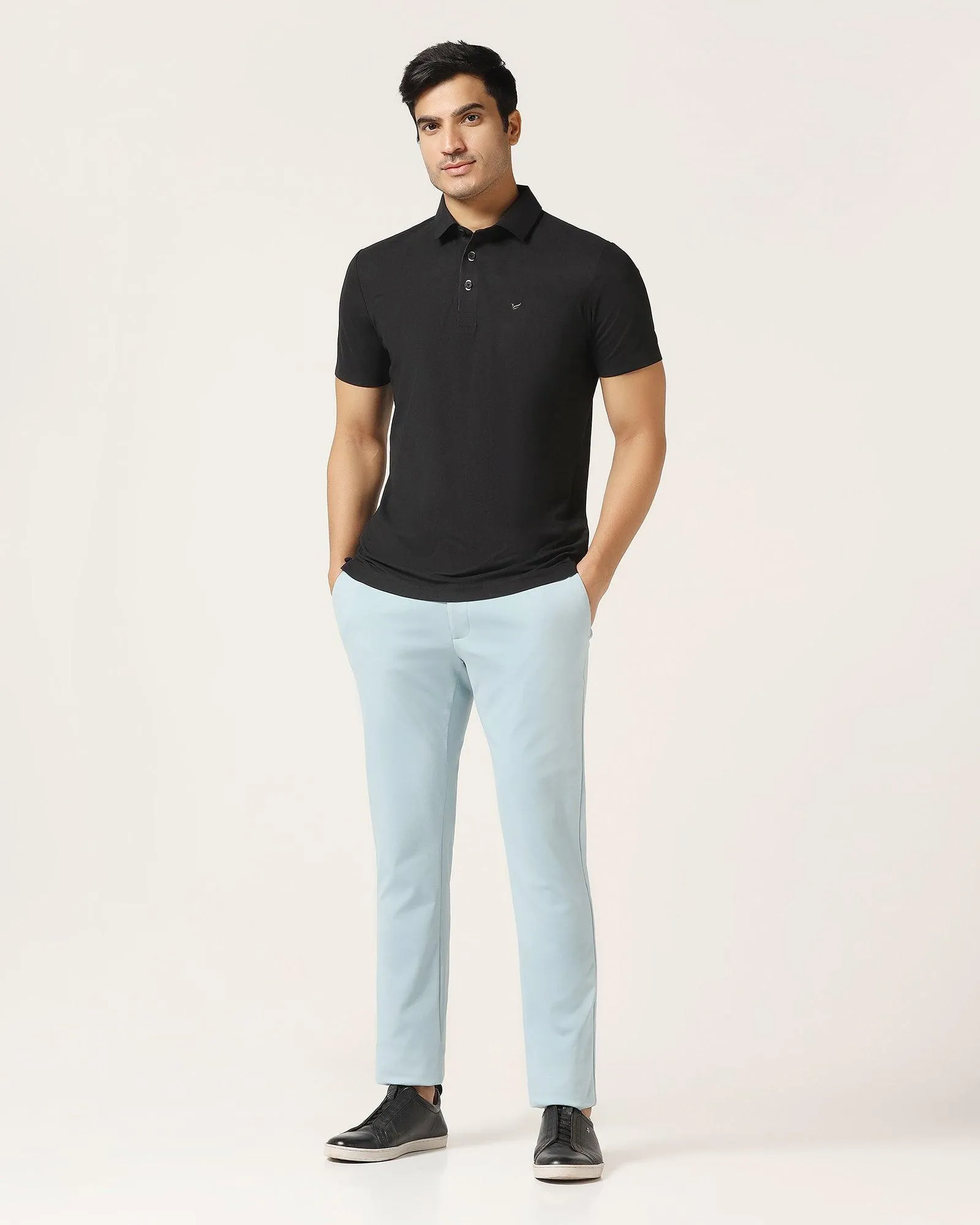 Adaptable Fit TechPro Slim Fit B-91 Casual Ice Blue Solid Khakis - Ziea