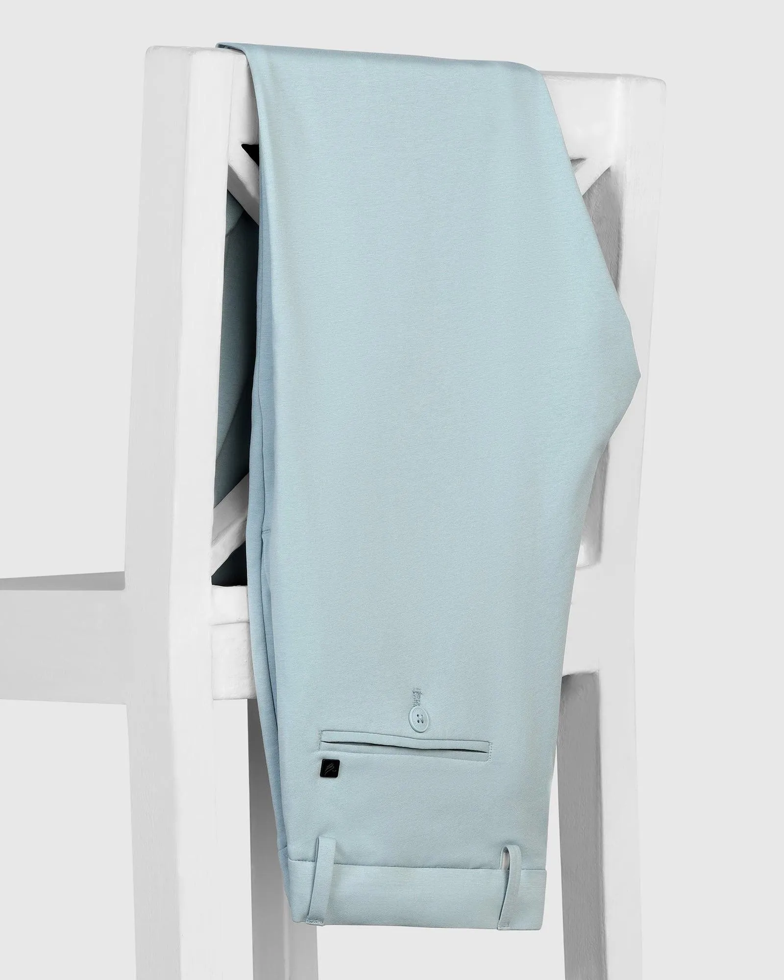 Comfy Movement TechPro Slim Fit B-91 Casual Ice Blue Solid Khakis - Ziea