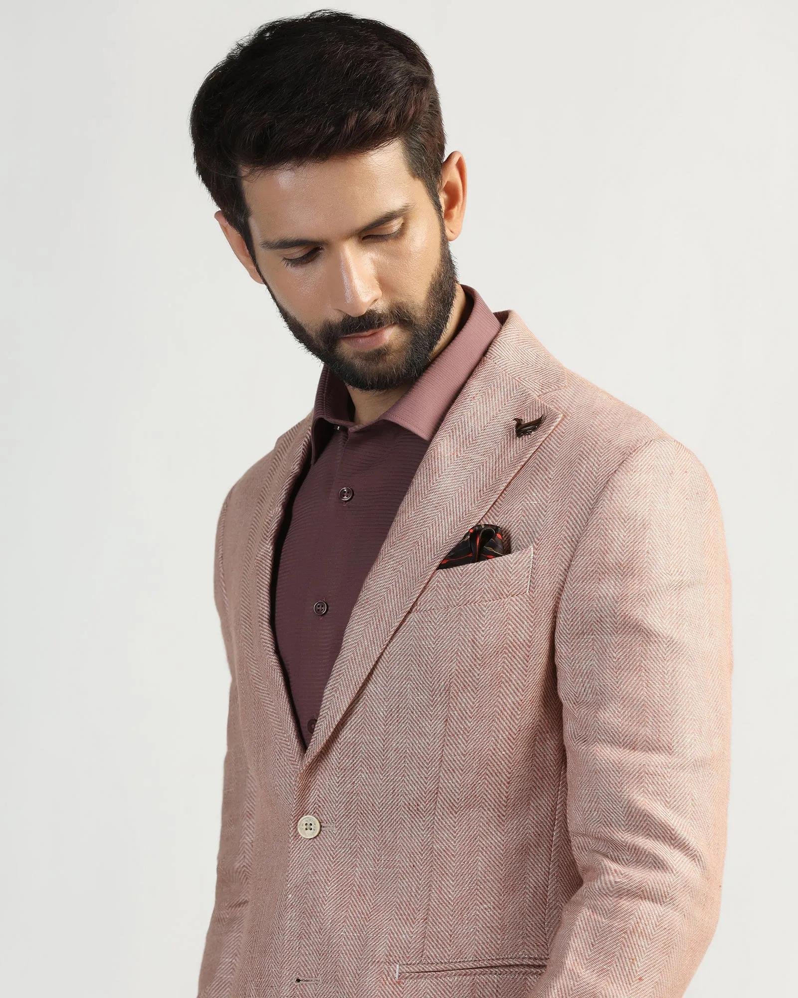 Linen Formal Rust Textured Blazer - Nero Weather Fit Heat Reflective Lining