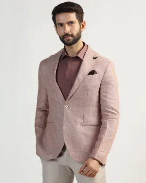 Hidden Storage Compartment Linen Formal Rust Textured Blazer - Nero