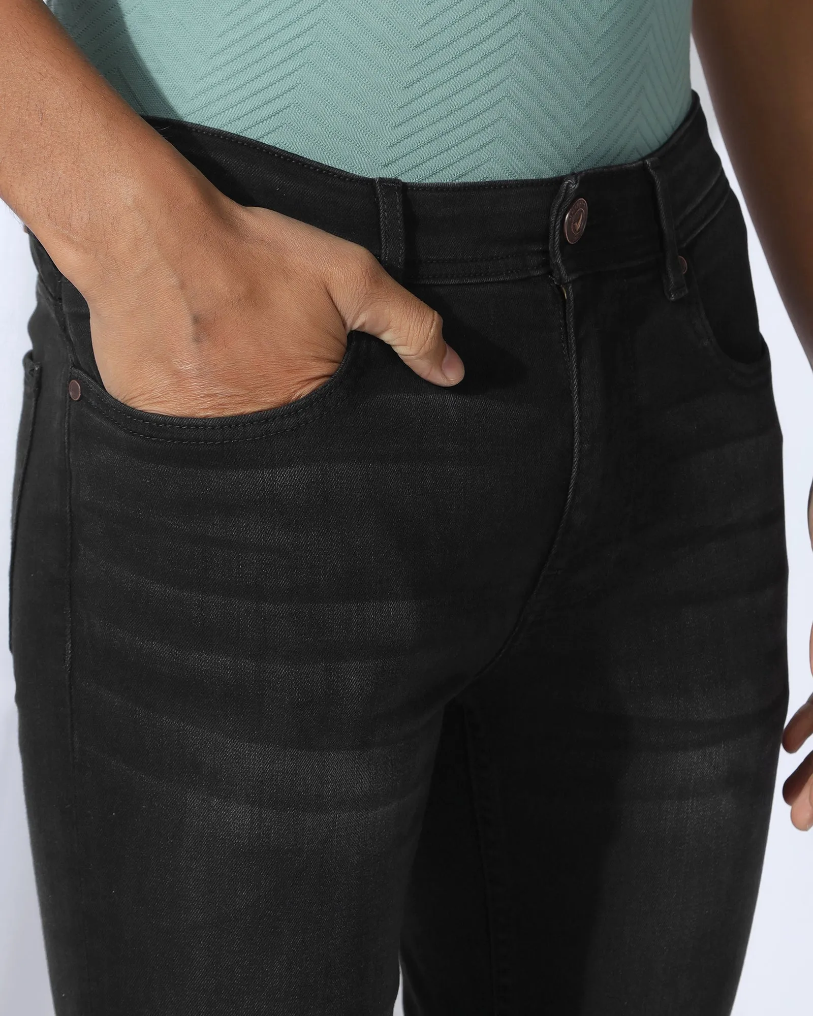 Match With All High Quality Eco Friendly Superflex Slim Yonk Fit Black Jeans - Ambros