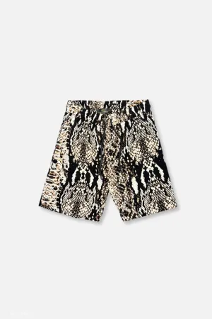 spandex blend Versatile Shorts Python Tropical Drawstring Shorts