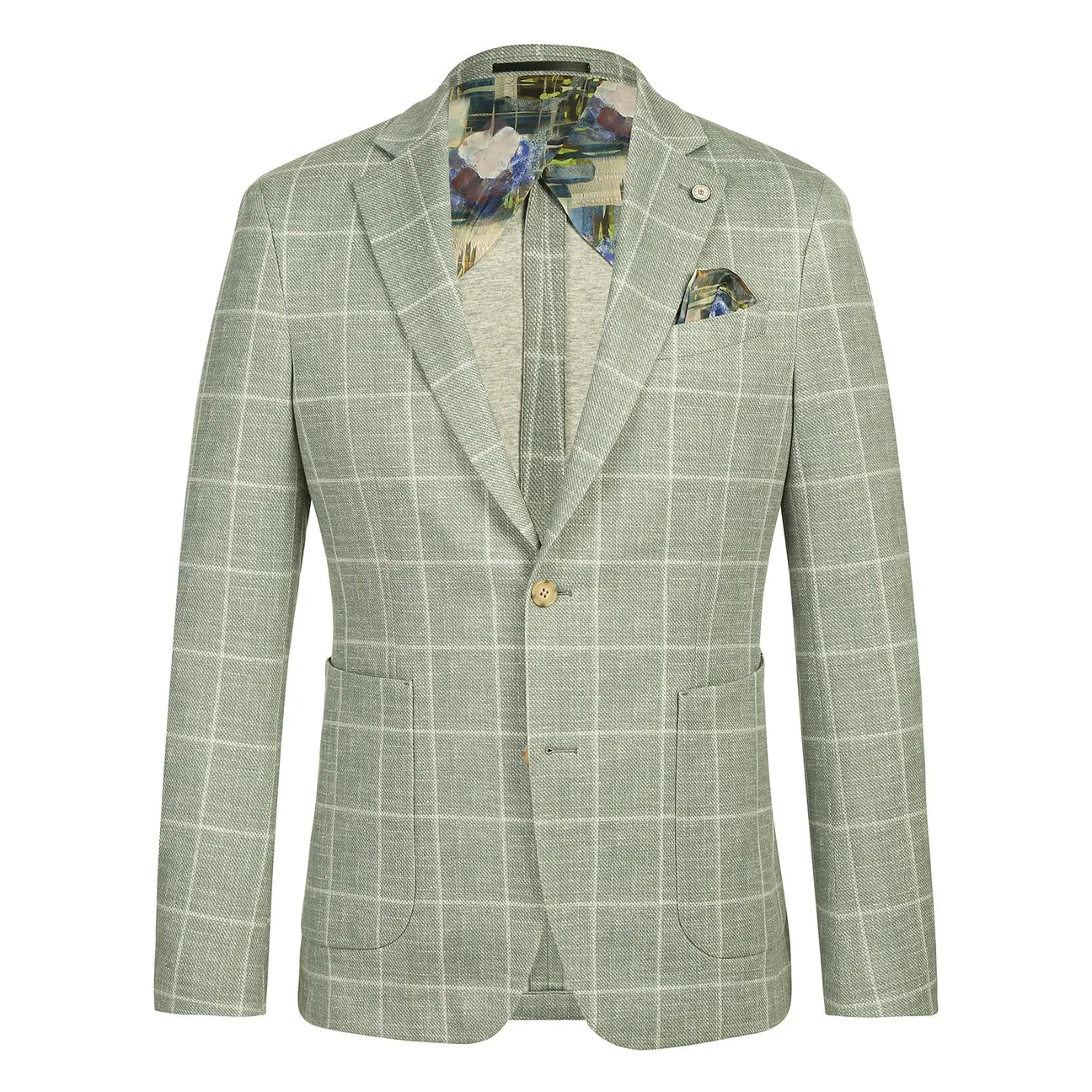Pellagio Men's Half Canvas Blazer Green PS25-5 Windproof Material