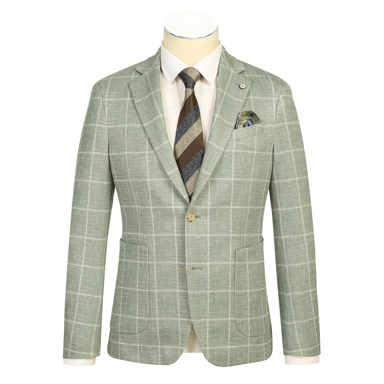 TearResistantOuter Pellagio Men's Half Canvas Blazer Green PS25-5