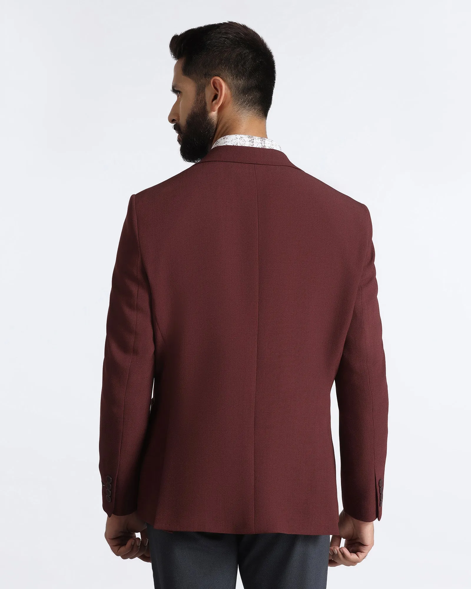 Classic Casual Look Modern Street Rust Solid Blazer - Modelo