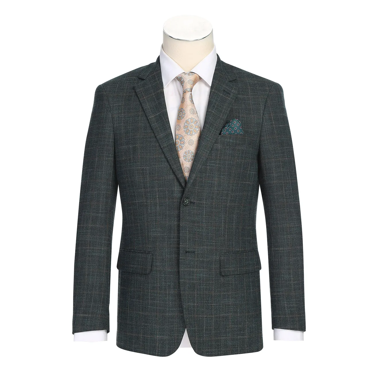 Alessandro Vitello by Renoir New Slim Fit Blazer Green 294-48 Heat Tech Fabric Dry Fast