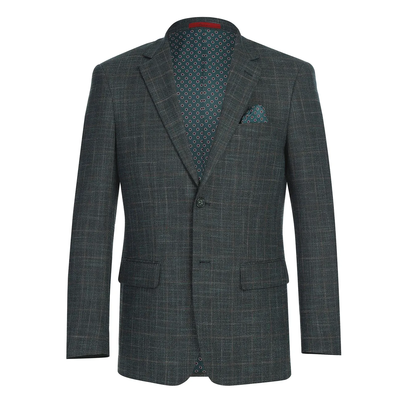 Alessandro Vitello by Renoir New Slim Fit Blazer Green 294-48 Body Mapped Ventilation