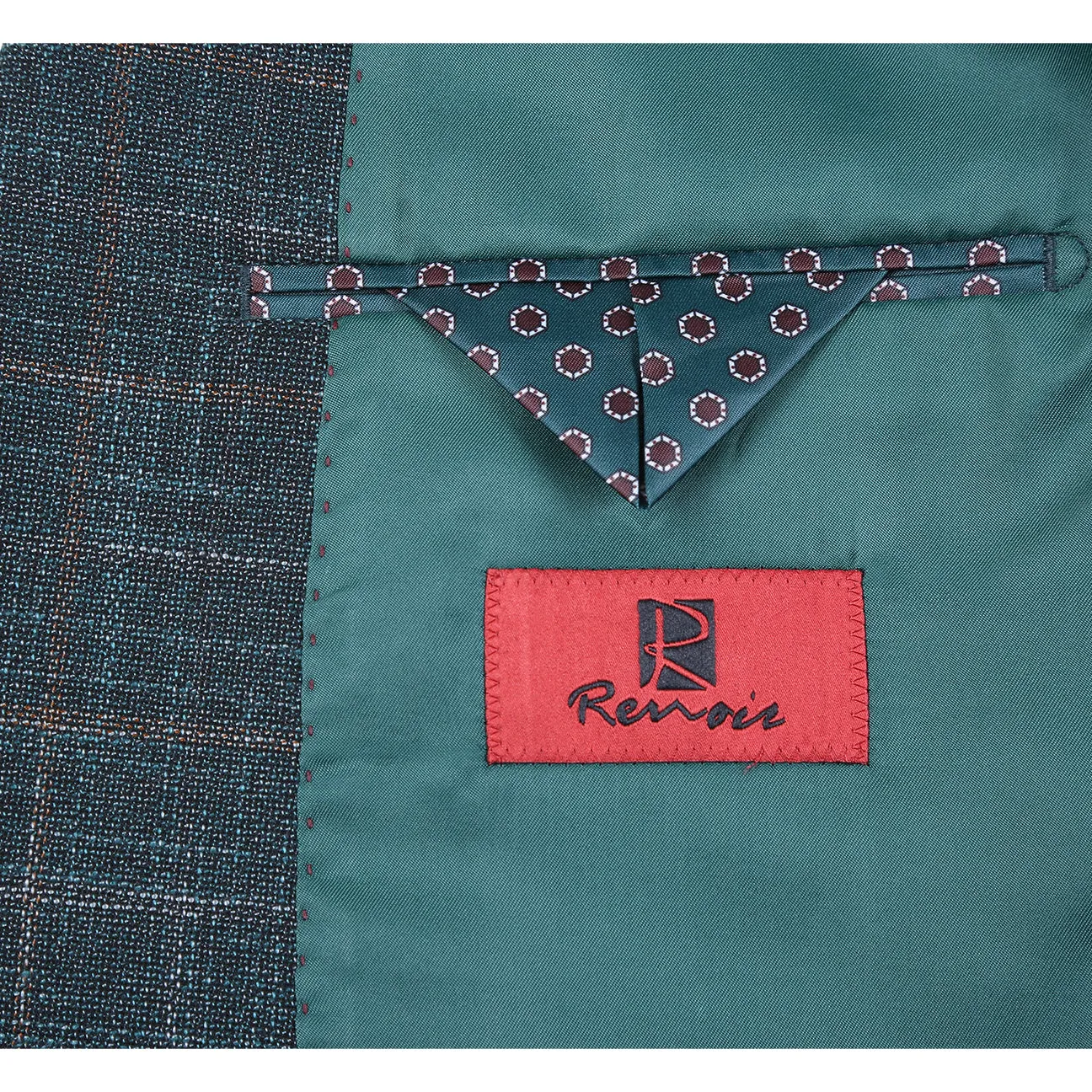 Alessandro Vitello by Renoir New Slim Fit Blazer Green 294-48 Anti Pill Technology Secure Chest Pocket