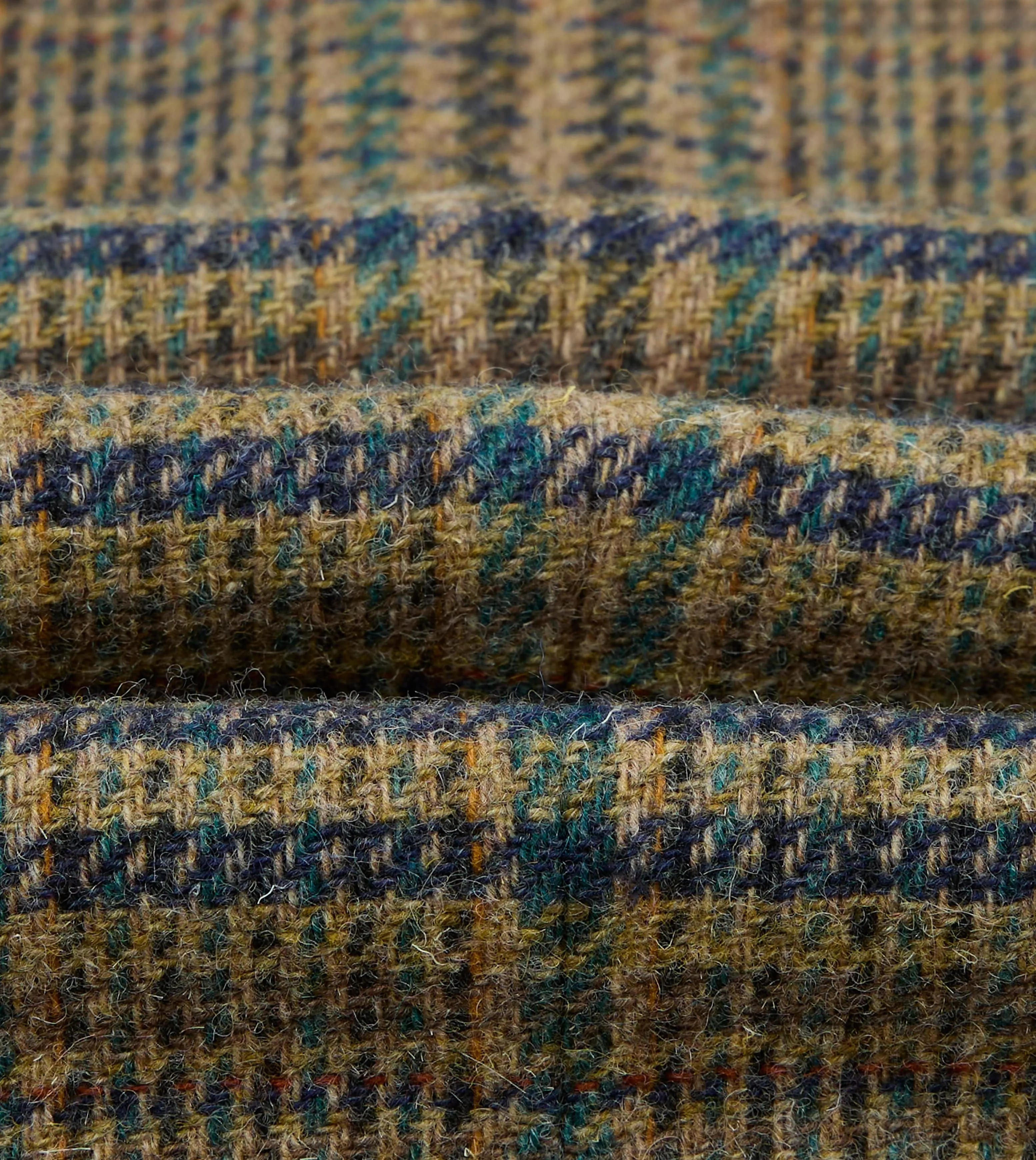 Sleek Layer Look Stretch Comfort Brown and Teal Prince of Wales Check Tweed Blazer