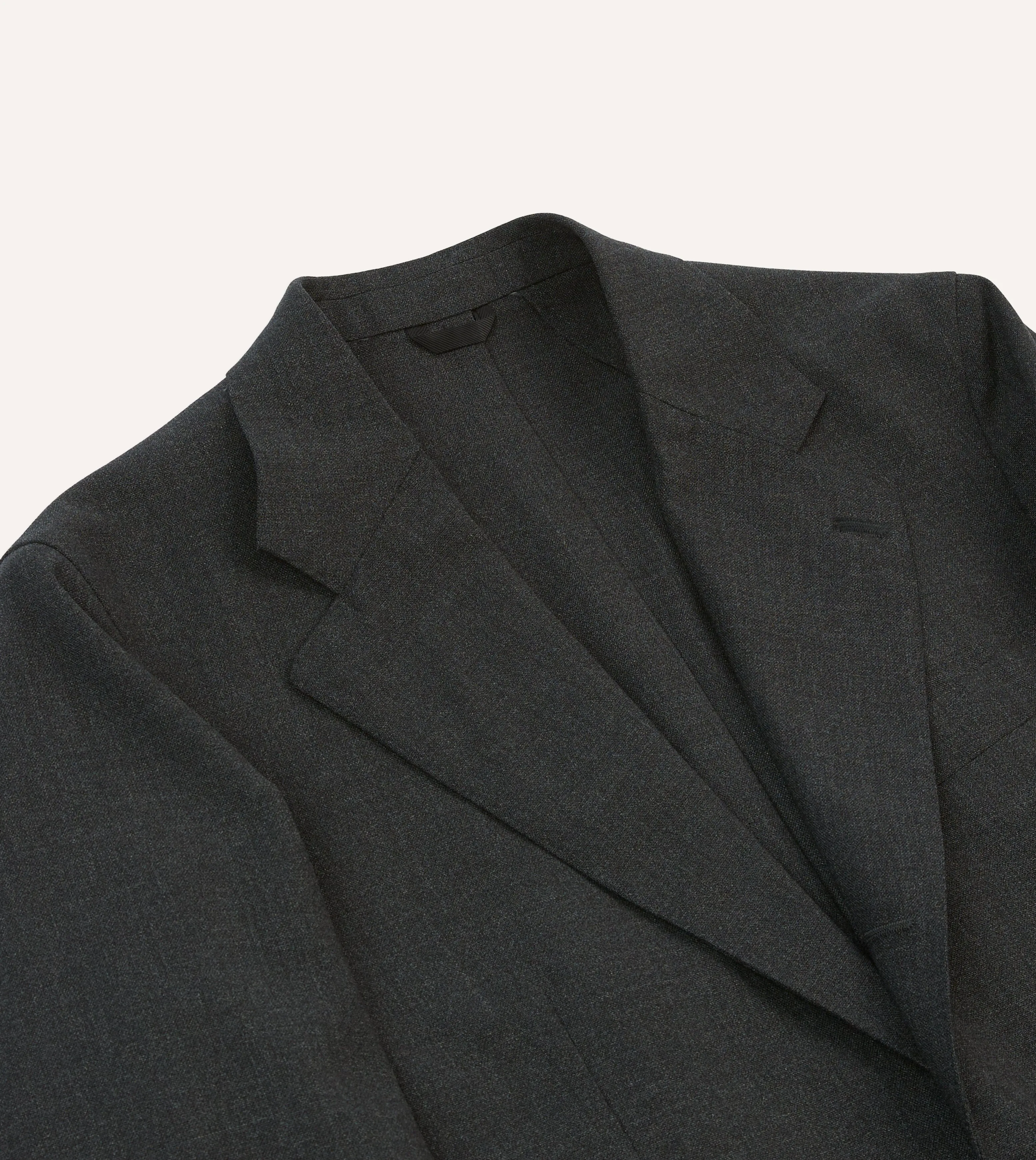 Charcoal Tropical Wool Tailored Jacket ReinforcedEdging Easy Layering
