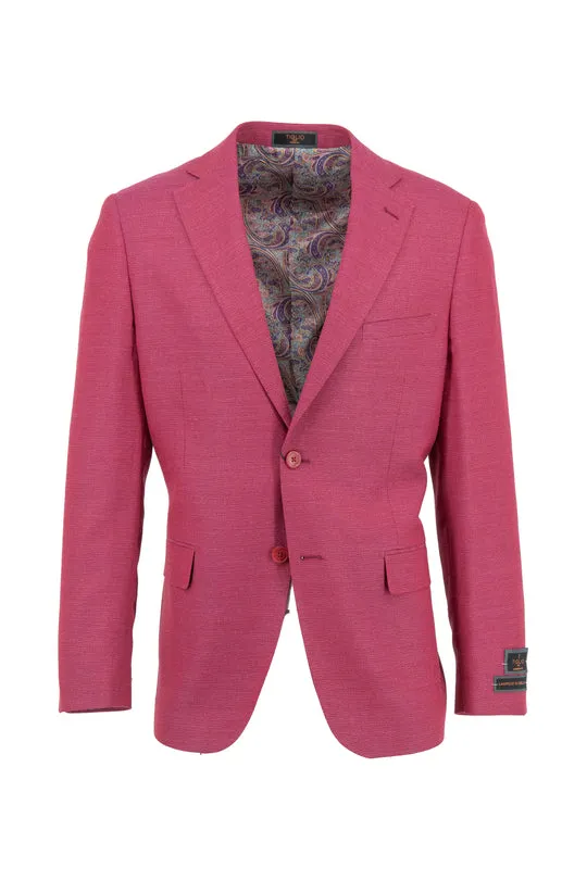 Tiglio Luxe Raspberry Hopsack Dolcetto Modern Fit, Pure Wool Jacket TL107399 Hypoallergenic Interior Relaxed Daily Style