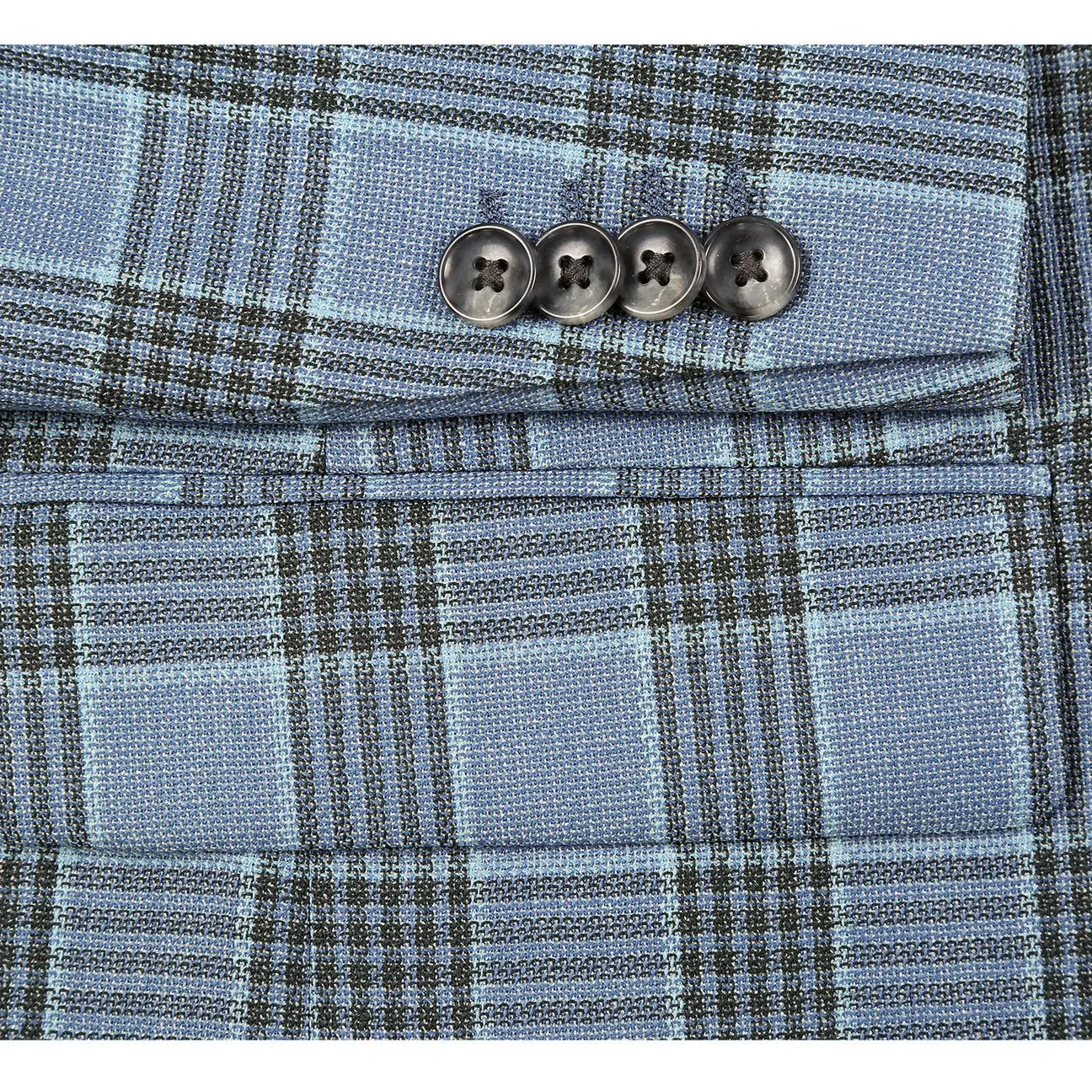 Light Activated Cooling Alessandro Vitello by Renoir New Slim Fit Wool Steel Blue Blazer 565-14