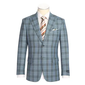 Rainy Day Option Alessandro Vitello by Renoir New Slim Fit Wool Steel Blue Blazer 565-14