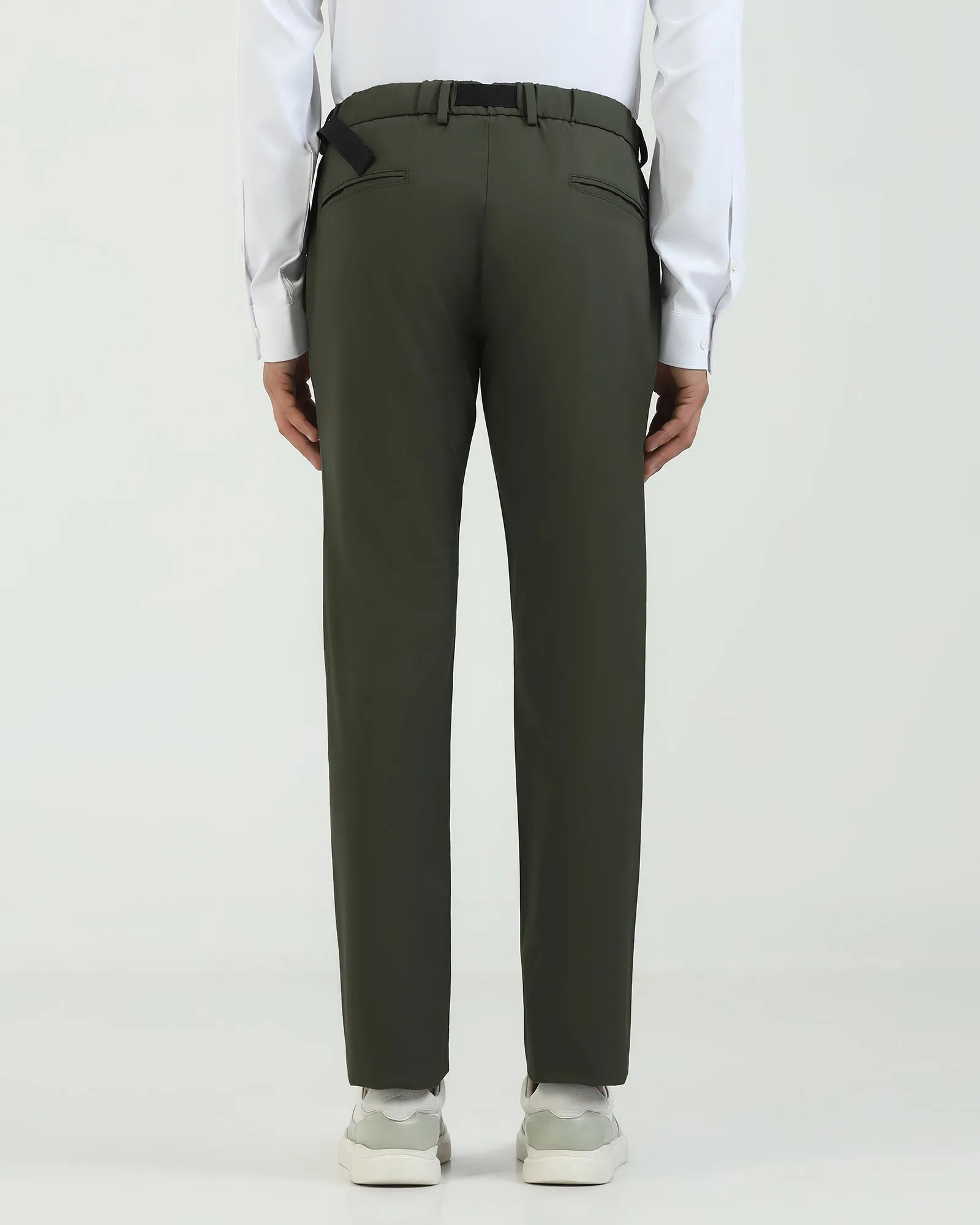 TechPro Slim Fit B-91 Casual Olive Solid Khakis - Kyle Reversible design