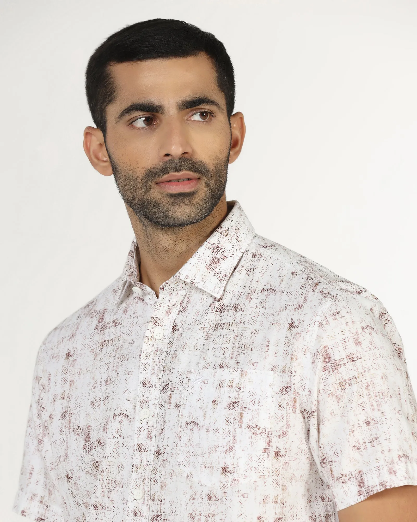 Chocolate Sauce Half Sleeve Printed Shirt - Howie Indoor Comfort Versatile Look