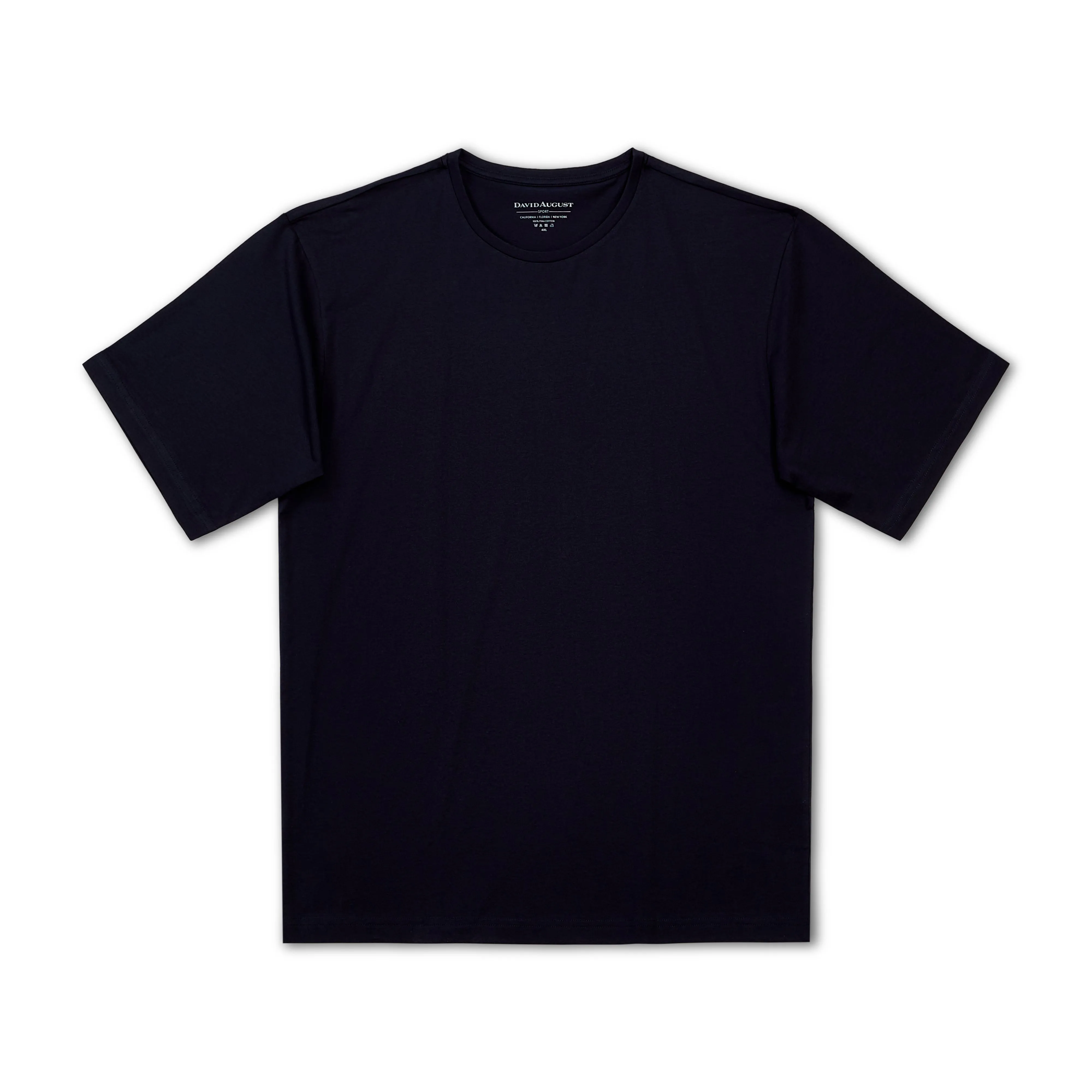 NonRestrictive Fit Green Soul DAVID AUGUST PIMA COTTON CREW NECK T-SHIRT IN NAVY