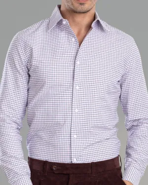 Navy Pink Tattersall Shirt Casual Design