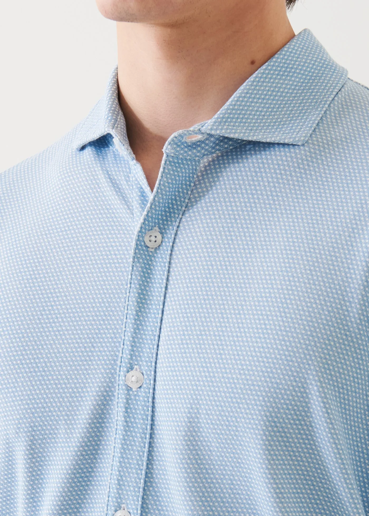 Pima Cotton Stretch SS Button Down - Mallorca Moon Cool Modern Look