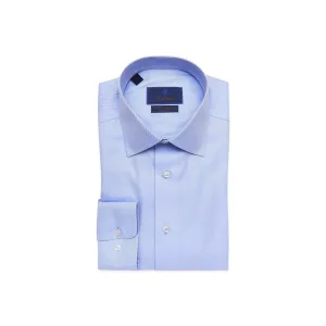 Oversized style Snug feel David Donahue Trim Fit Non Iron Dress Shirt in Sky Blue