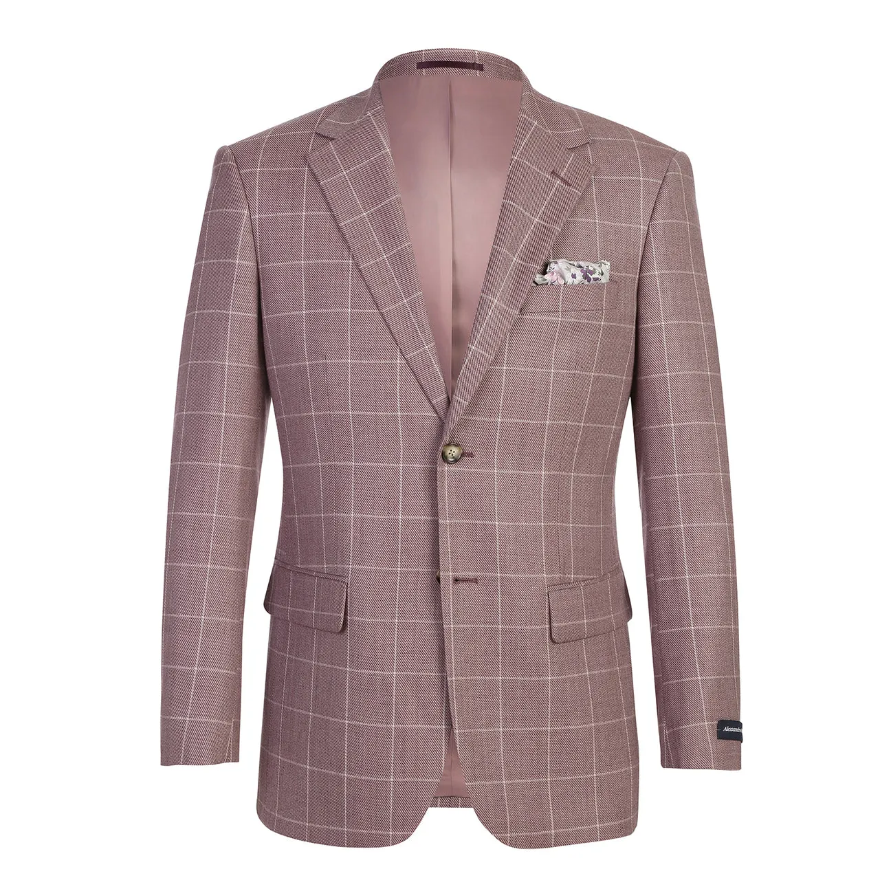 All Weather Protection Alessandro Vitello by Renoir New Slim Fit Wool Rose Blazer 565-16